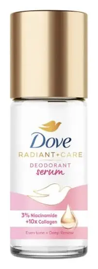 Dove Radiant + Care Deodorant Serum Roll 3% Niacinamide + 10x Collagen