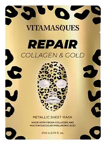 Vitamasques Repair Metallic Sheet Mask (Vegan Collagen and Hyaluronic Complex)