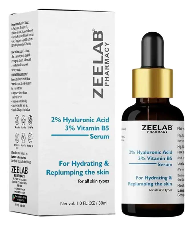 Zeelab 2% Hyaluronic Acid + 3% Vitamin B5 Serum