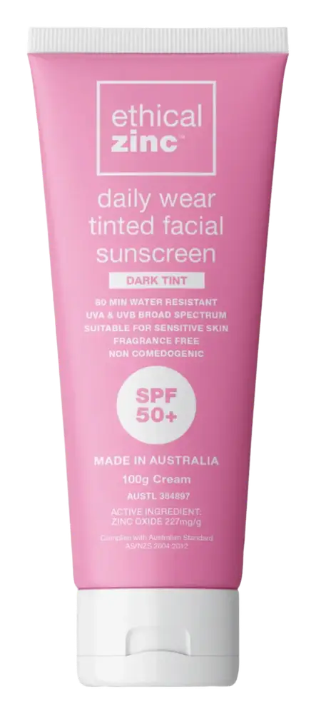 Ethical Zinc Daily Wear Tinted Facial Sunscreen SPF 50+ Dark Tint