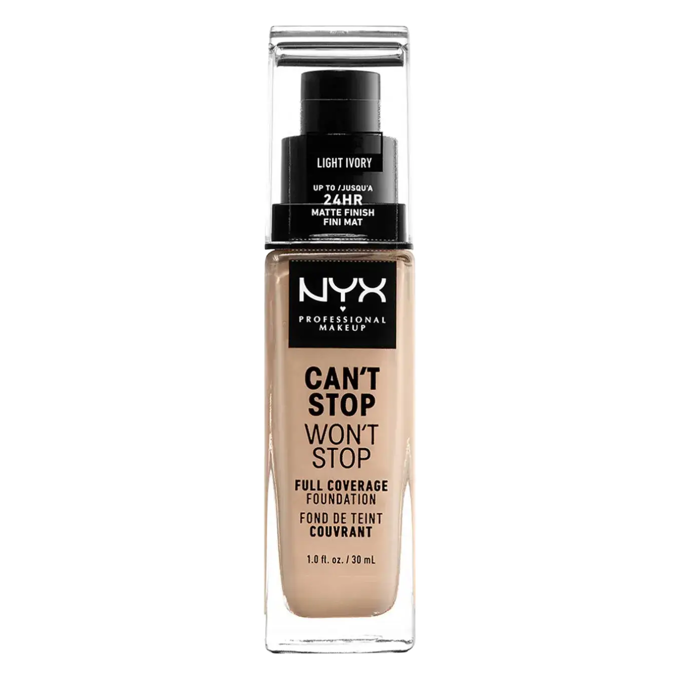 NYX Cosmetics Can't Stop Won't Stop Full Coverage Foundation 04 Light Ivory