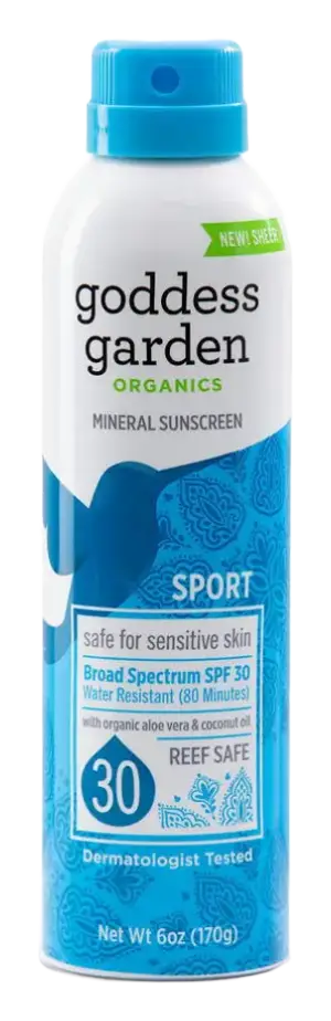 Goddess Garden Sunny Sport Spray Natural Sunscreen SPF 30 Scent Free