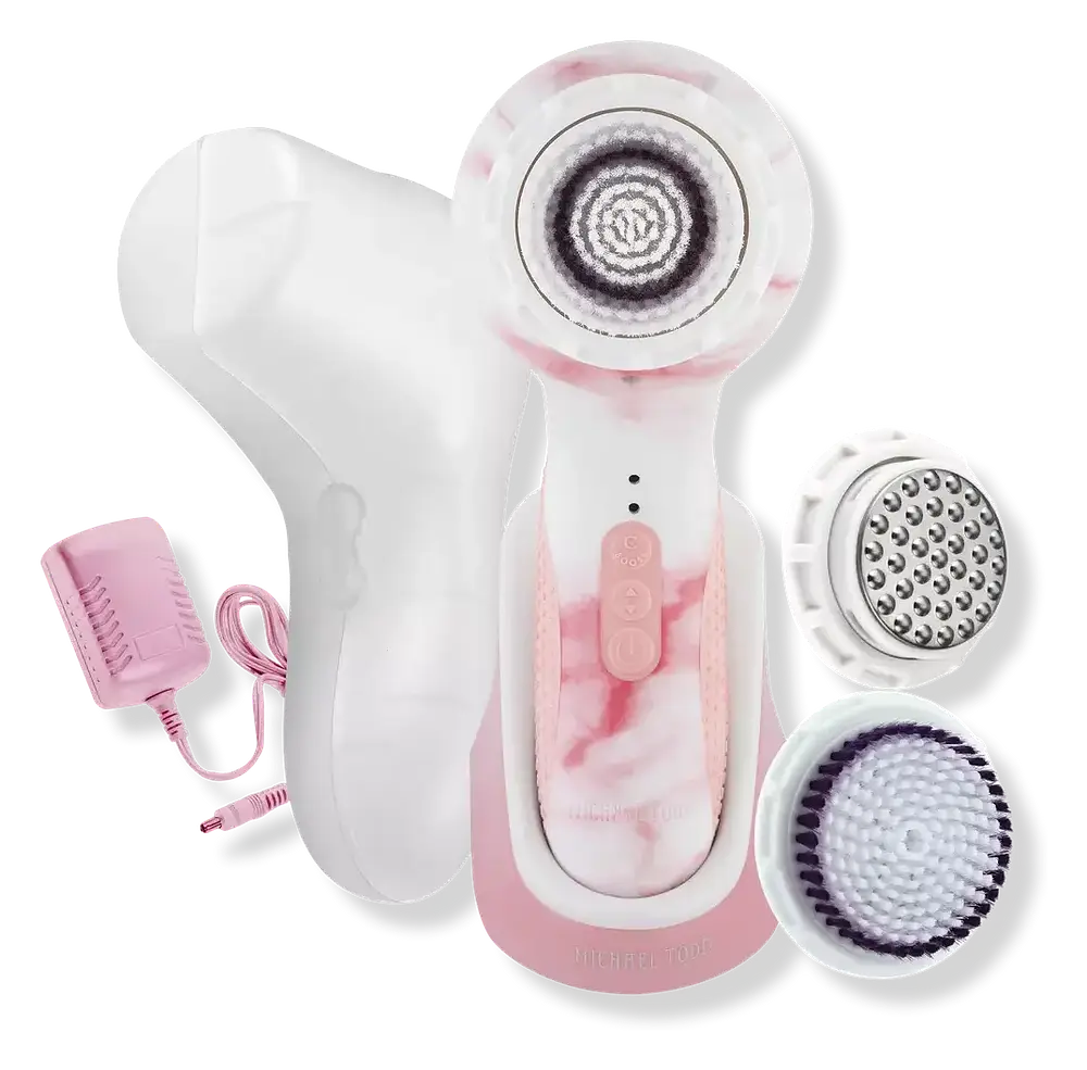 Michael Todd Beauty Soniclear Elite Patented Antimicrobial Face & Body Sonic Cleansing Brush Rose Gold Marble