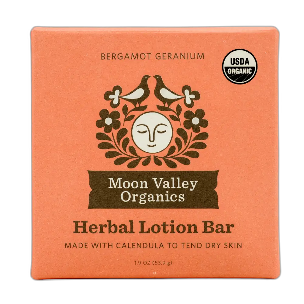 Moon Valley Organics Herbal Lotion Bar Bergamot Geranium