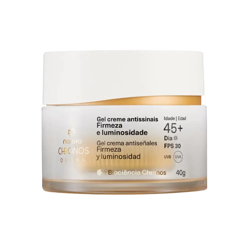 Natura Chronos Derma Gel Creme Antissinais Firmeza E Luminosidade 45+ Dia  SPF 30