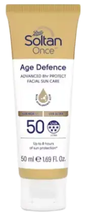Boots Soltan Once Age Defence Advanced 8Hr Protect Facial Sun Care Cream SPF 50