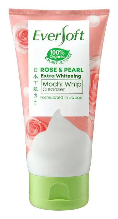 Eversoft Rose & Pearl Extra Whitening Mochi Whip Cleanser