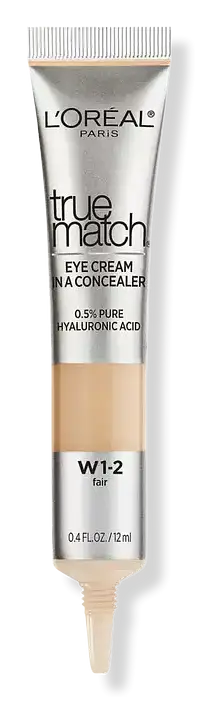 L'Oreal True Match Eye Cream in a Concealer 0.5% Hyaluronic Acid Fair W1-2