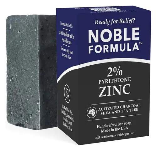 Noble Formula Activated Charcoal + Shea & Tea Tree 2% Pyrithione Zinc (ZnP) Bar Soap