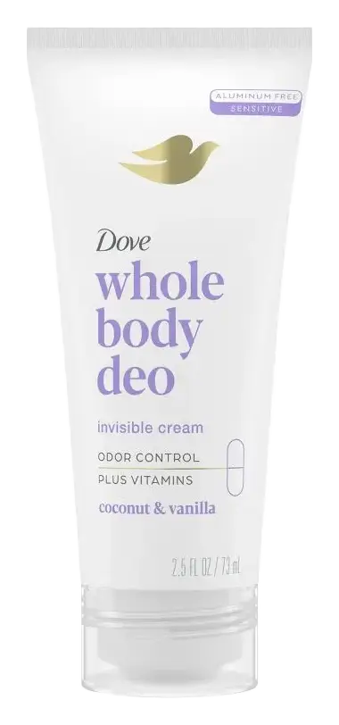 Dove Whole Body Deodorant Invisible Cream Coconut & Vanilla