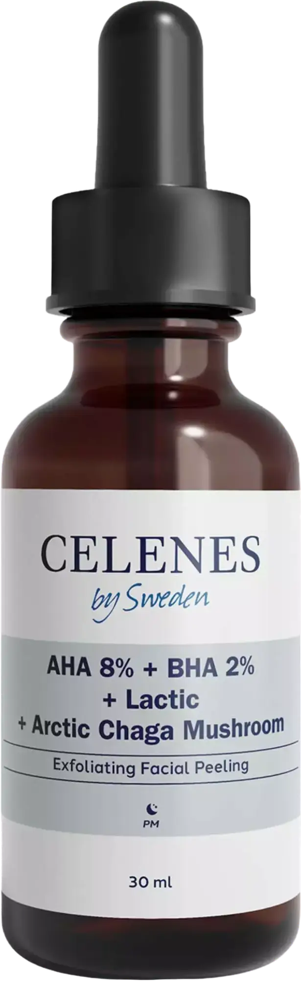 Celenes by Sweden AHA 8% + BHA 2% + Lactic + Arctic Chaga Mushroom Exfoliating Facial Peeling