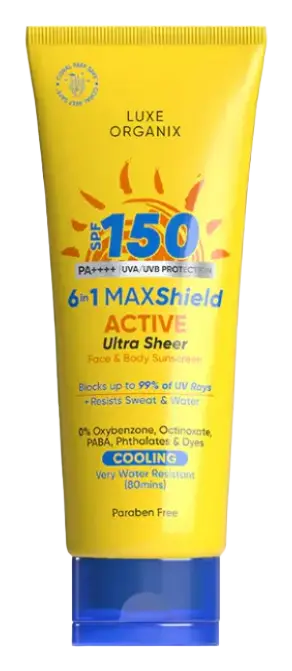 Luxe Organix 6 In 1 Maxshield Active Ultra Sheer Face And Body Sunscreen SPF 150