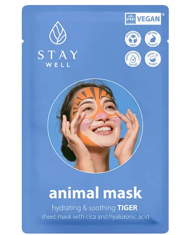 Stay Well Animal Mask Hydrating & Soothing Tiger