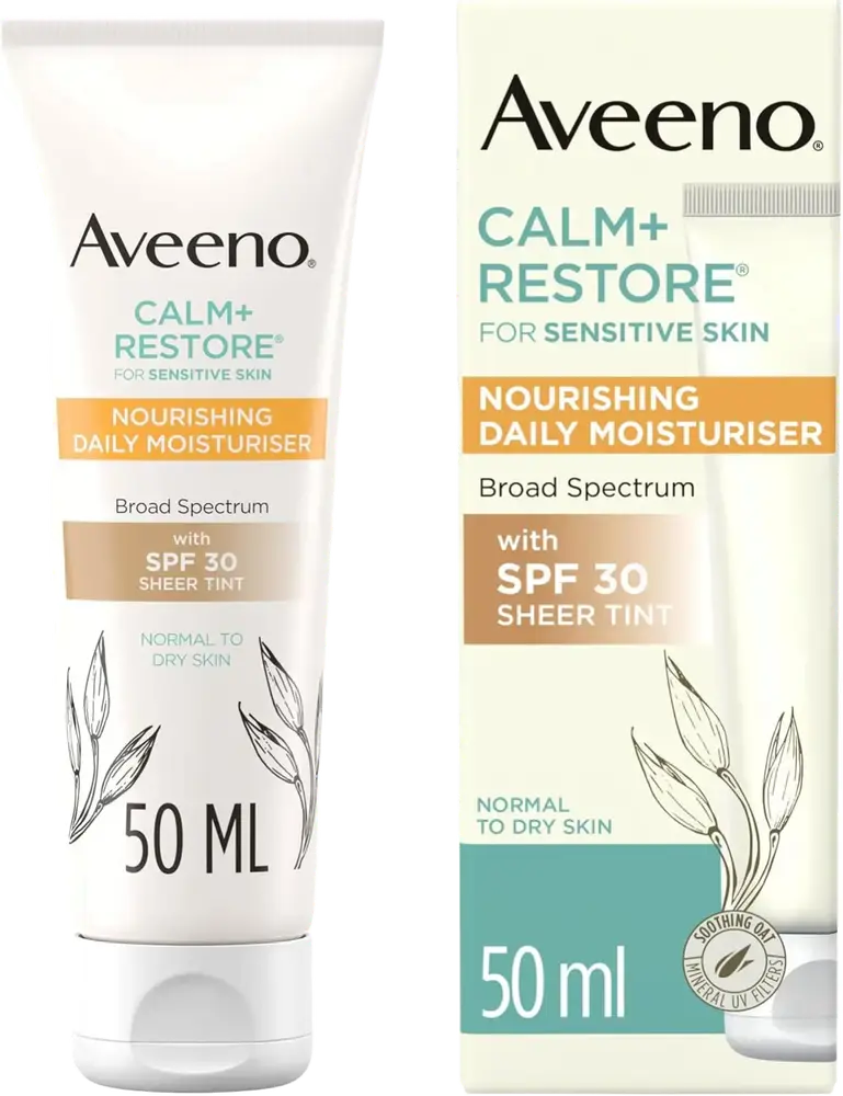 Aveeno Calm+Restore Nourishing Daily Moisturiser SPF 30 With Sheer Tint UK