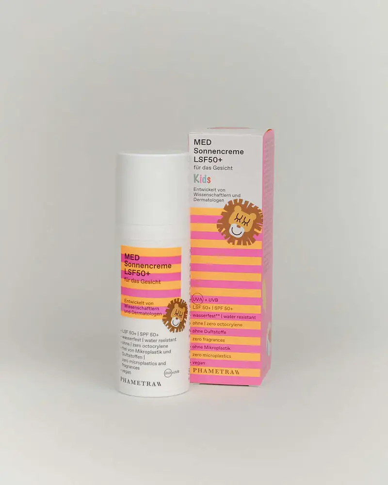 Phametra Med Sun Cream SPF 50+ Kids | Very High Protection for Allergic and Sensitive Skin | Without Octocrylene | UVA + UVB Protection | Waterproof | No Fragrances | Vegan | No Microplastics