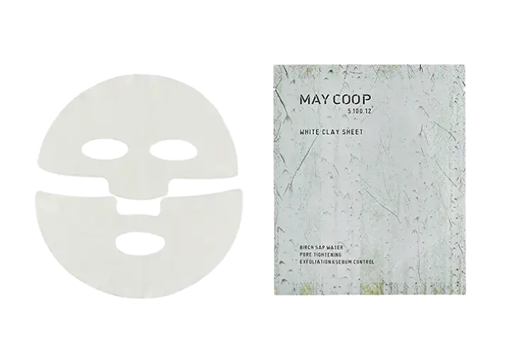 May Coop White Clay Sheet Mask "Birch Sap Face Sheet Mask"