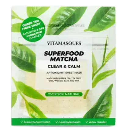 Vitamasques Superfood Matcha Clear & Calm Antioxidant Sheet Mask