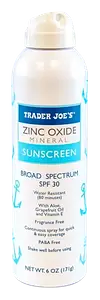 Trader Joe's Zinc Oxide Mineral Sunscreen Spray SPF 30