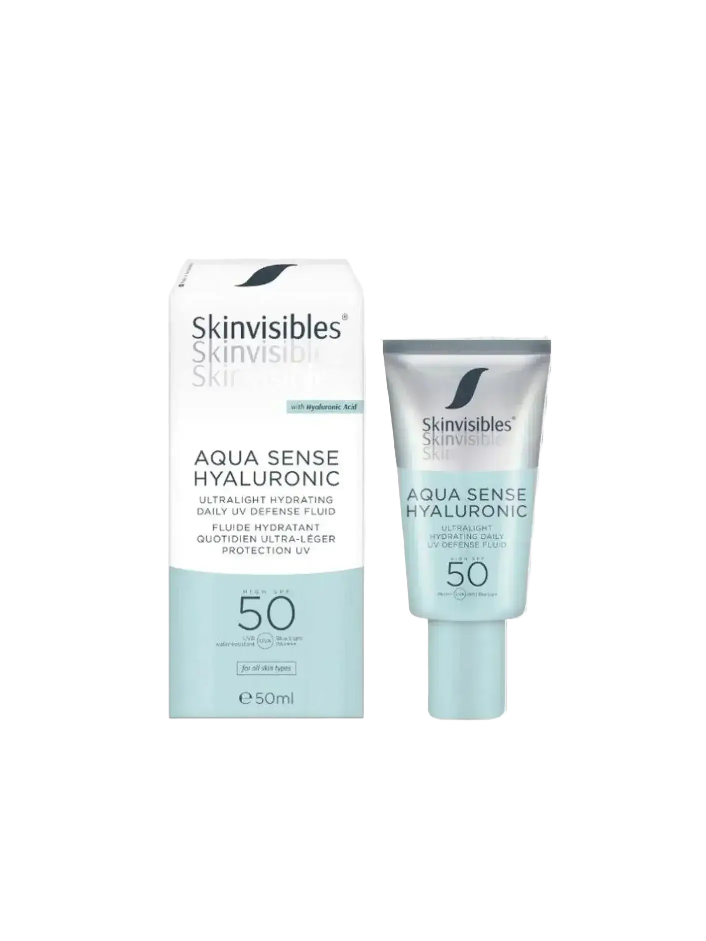 Skinvisibles Aqua Sense Hyaluronic Ultralight Hydrating Daily UV Defense Fluid SPF 50