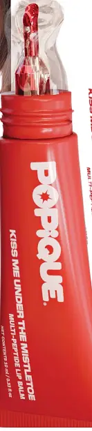 Popique Kiss Me Under the Mistletoe Multi-Peptide Lip Balm Red Peppermint