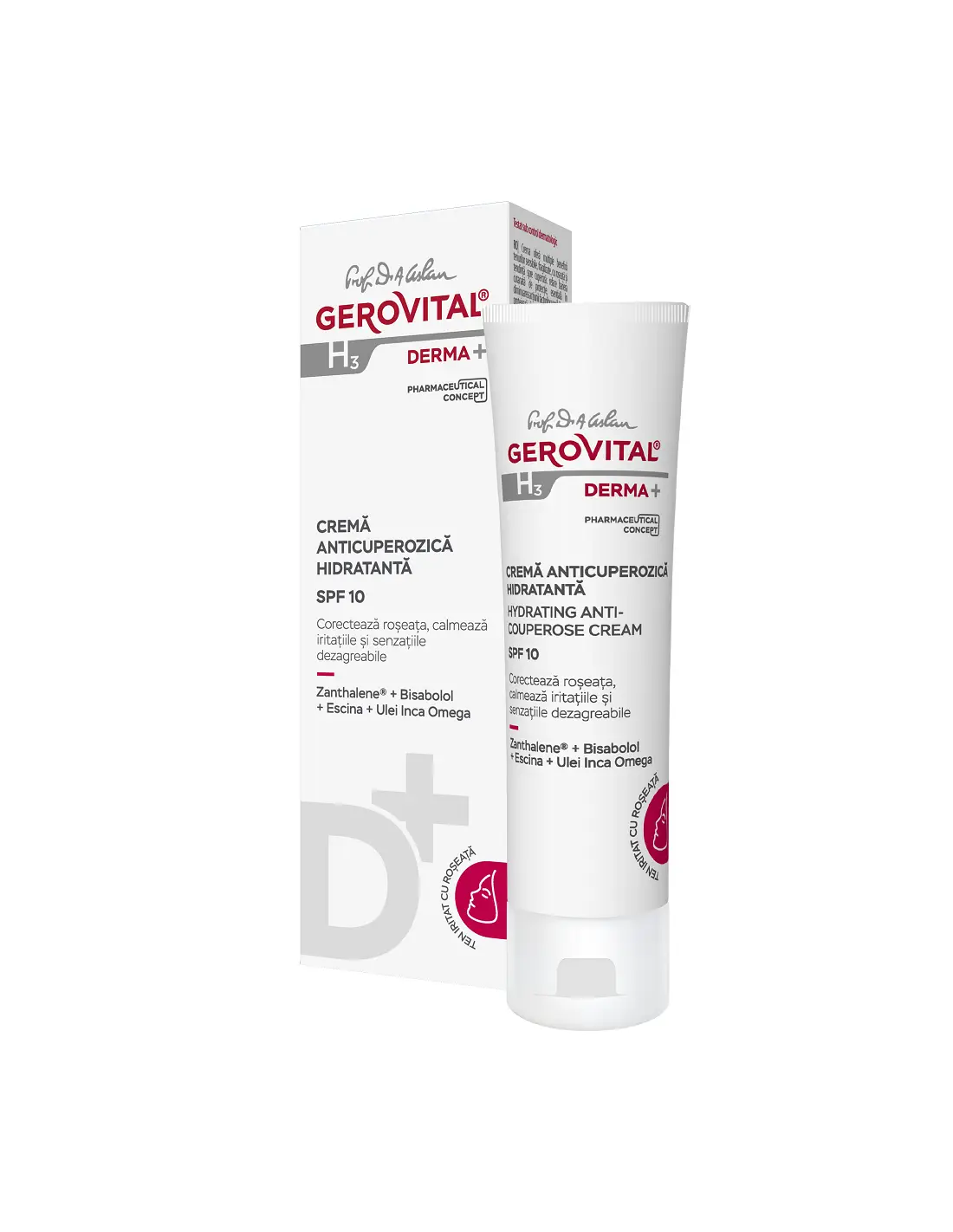 Gerovital Derma+ Cremă Anticuperozică Hidratantă SPF 10