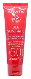 Apivita Natural Cosmetics Bee Sun Safe Anti-Spot & Anti-Age Defense Tinted Face Cream SPF50
