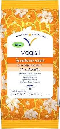 Vagisil Scentsitive Scents Daily Freshening Wipes Citrus Paradise