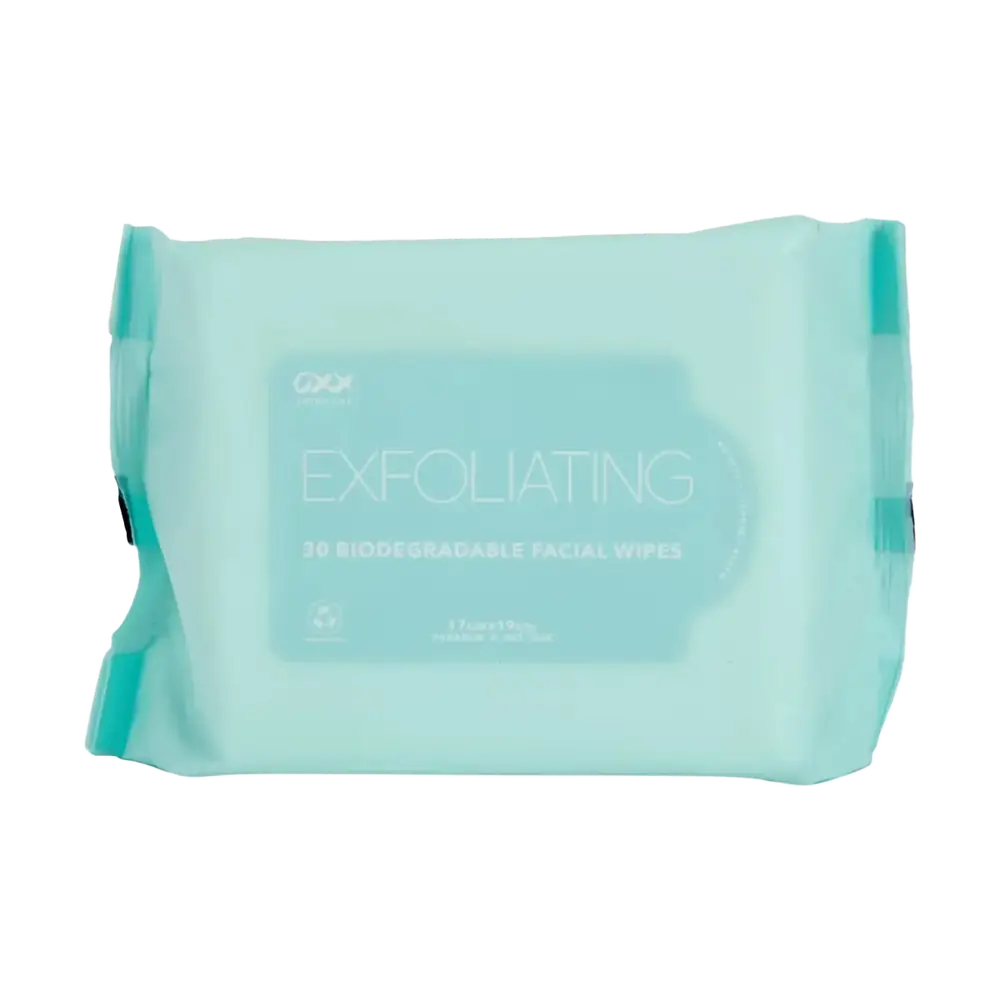 OXX Cosmetics Exfoliating Biodegradable Facial Wipes