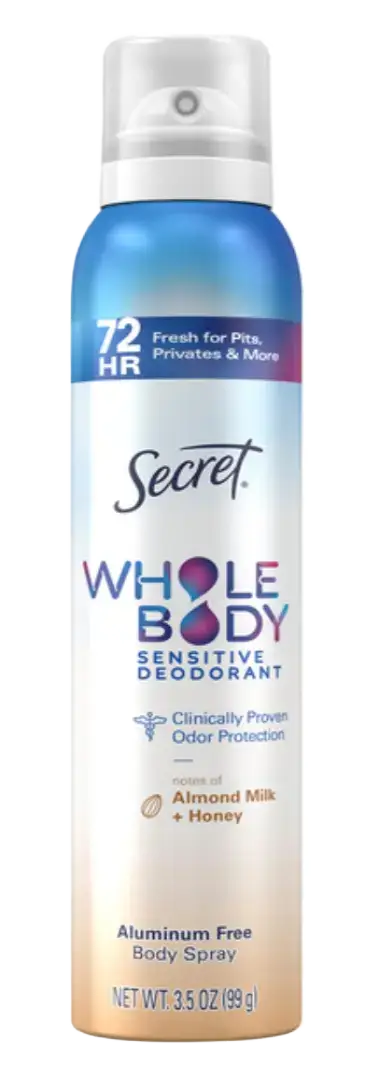 Secret Whole Body Aluminum Free Deodorant Spray Almond Milk & Honey