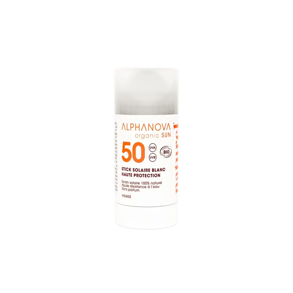 Alphanova Stick Solaire Blanc Haute Protection SPF 50