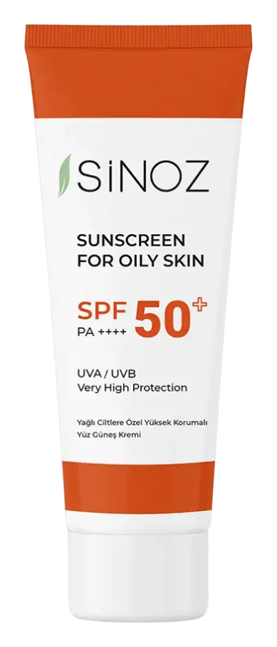 Sinoz Yağlı Ciltlere Özel Aydınlatıcı Yüksek Korumalı Yüz Güneş Kremi SPF50+ / PA++++