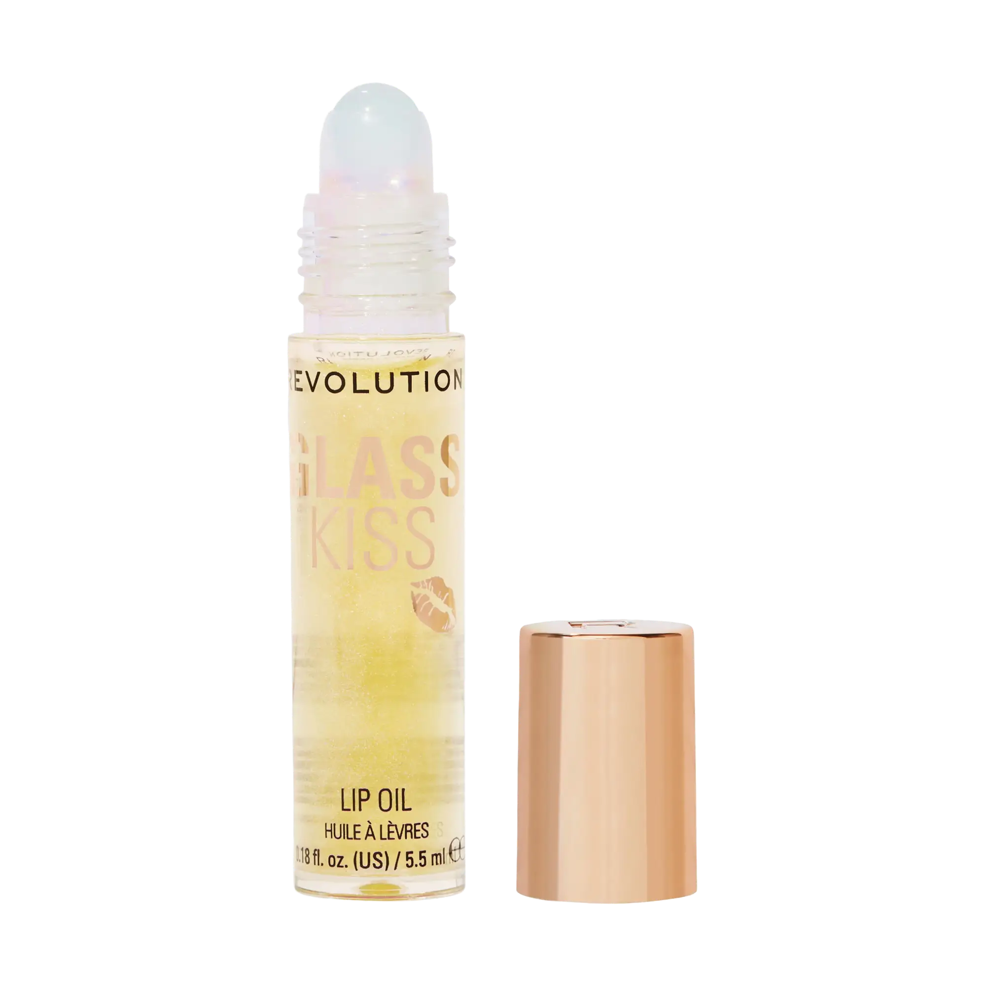 Revolution Beauty Glass Kiss Roller Ball Lip Oil Stardust Lemon Shimmer