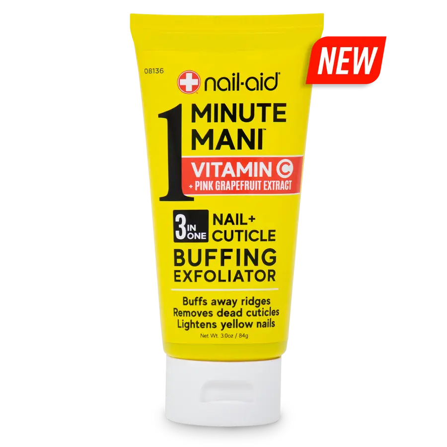 Nail-Aid 1 Minute Mani 3-In-1 Nail + Cuticle Buffing Exfoliator Vitamin C + Pink Grapefruit