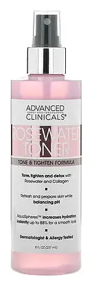 Advanced Clinicals Rosewater Toner - Tone & Tighten Formula