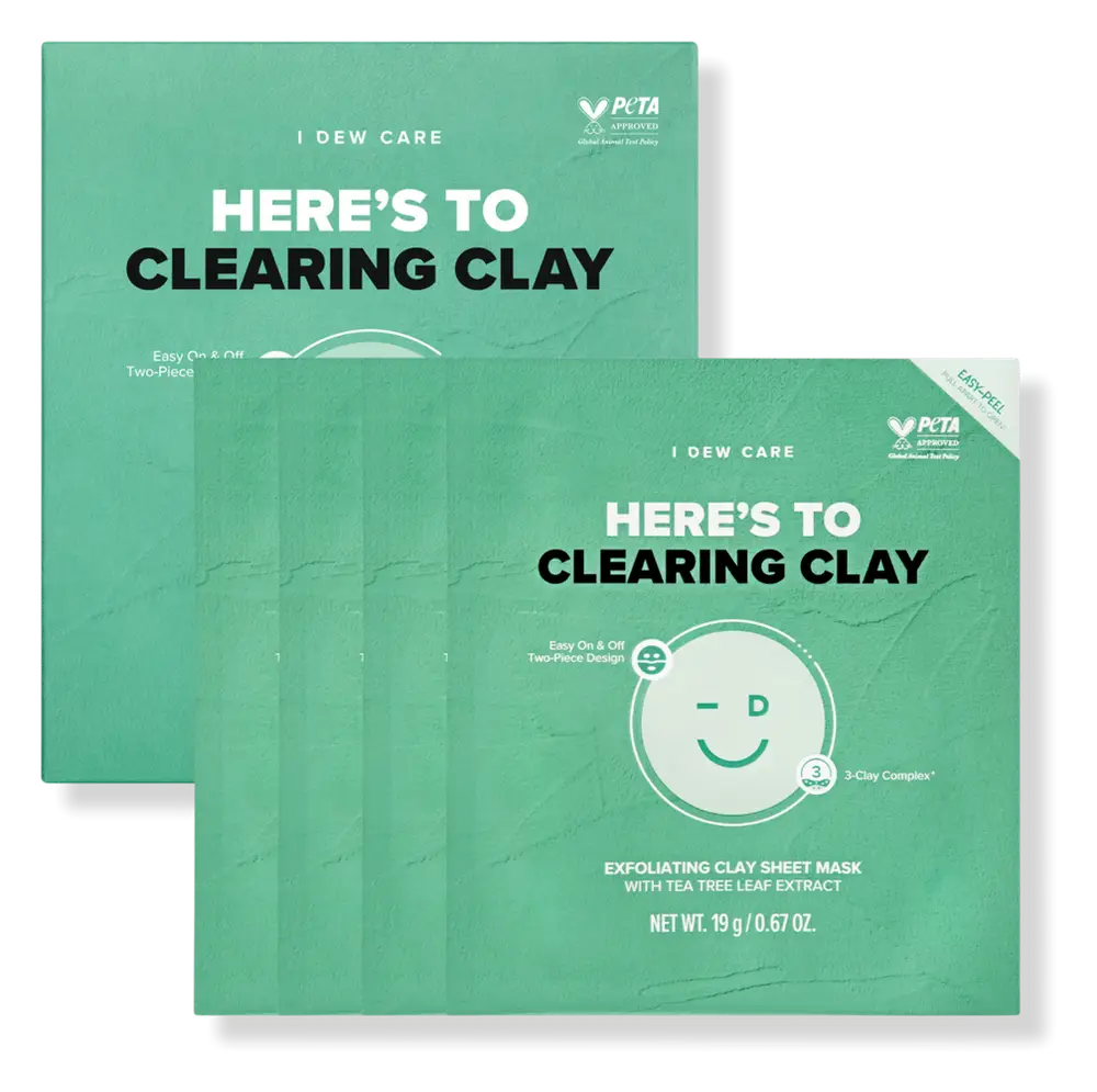 I Dew Care Here's To Clearing Clay Exfoliating Sheet Mask