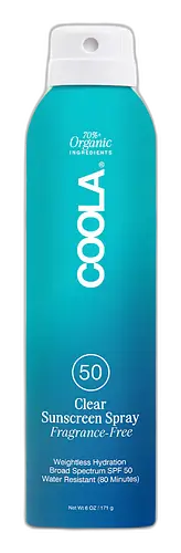 COOLA Classic Body SPF 50 Fragrance Free Sunscreen Spray