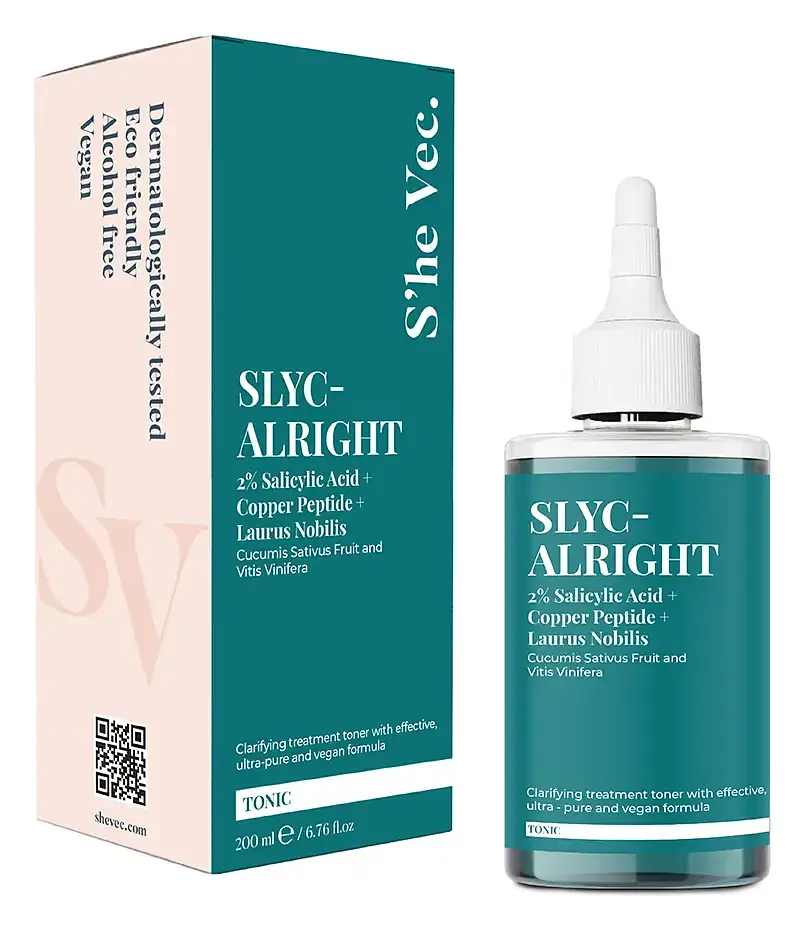 S'he vec Slyc-Alright 2% Salicylic Acid + Copper Peptide + Laurus Nobilis