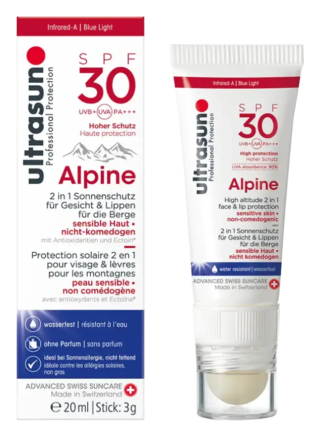 Ultrasun Alpine High Altitude 2 In 1 Face & Lip Protection SPF 30