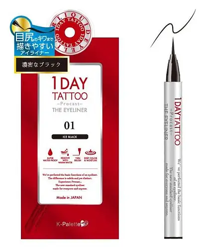 K-Palette 1 Day Tattoo Procast The Eyeliner 01 Ice Black
