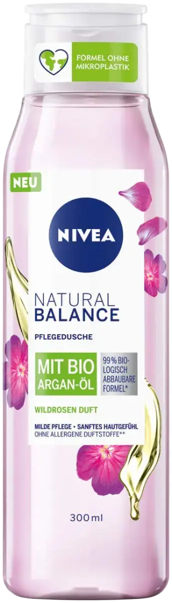 Nivea Wild Rose & Argan Oil Natural Balance Shower Gel Germany