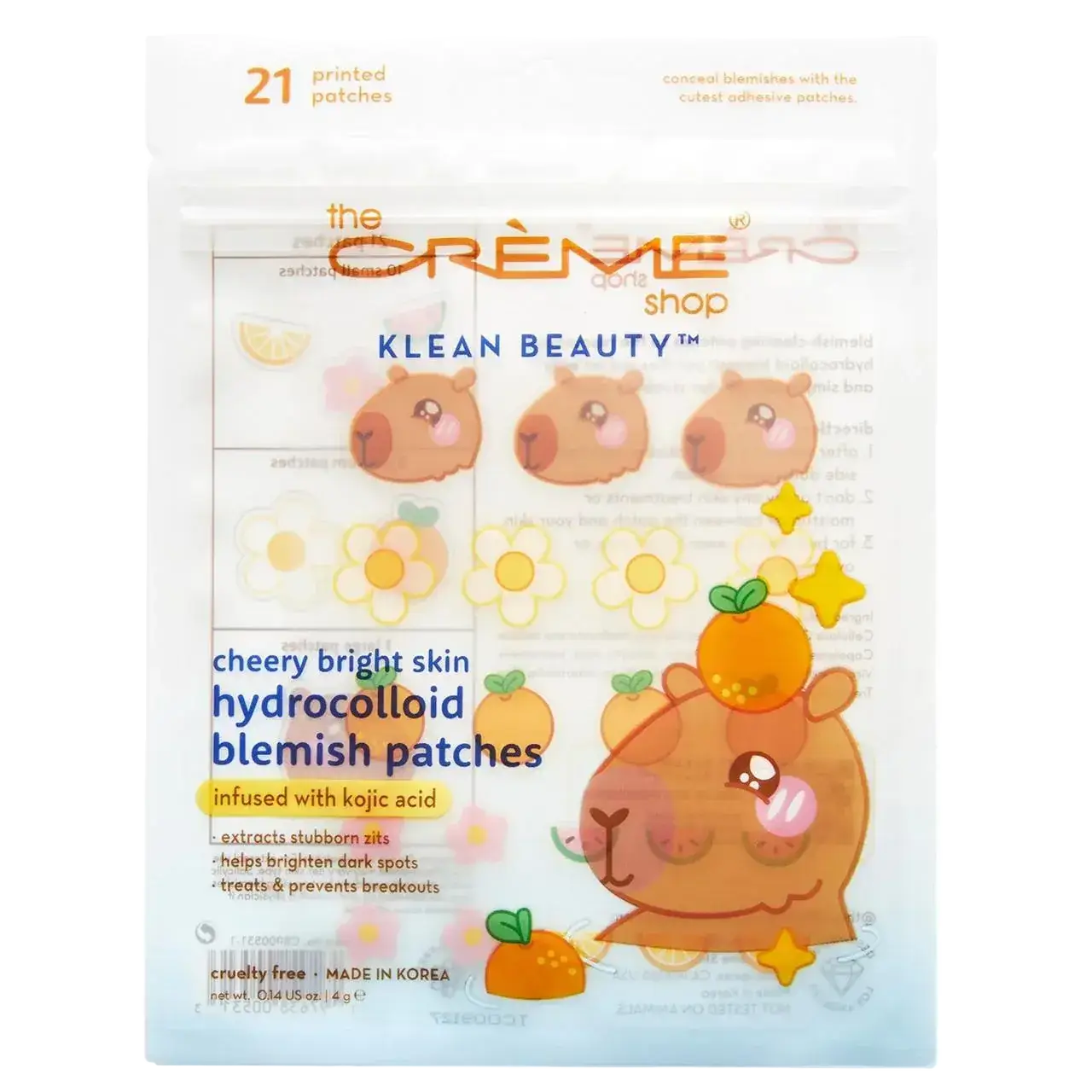 The Creme Shop Capybara Klean Beauty Cheery Bright Skin Hydrocolloid Blemish Patches