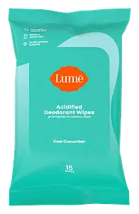 Lume Acidified Deodorant Wipes Cool Cucumber