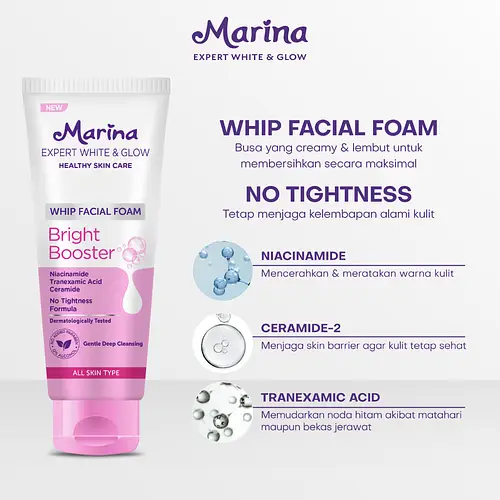 Marina Expert White & Glow Whip Facial Foam Bright Booster