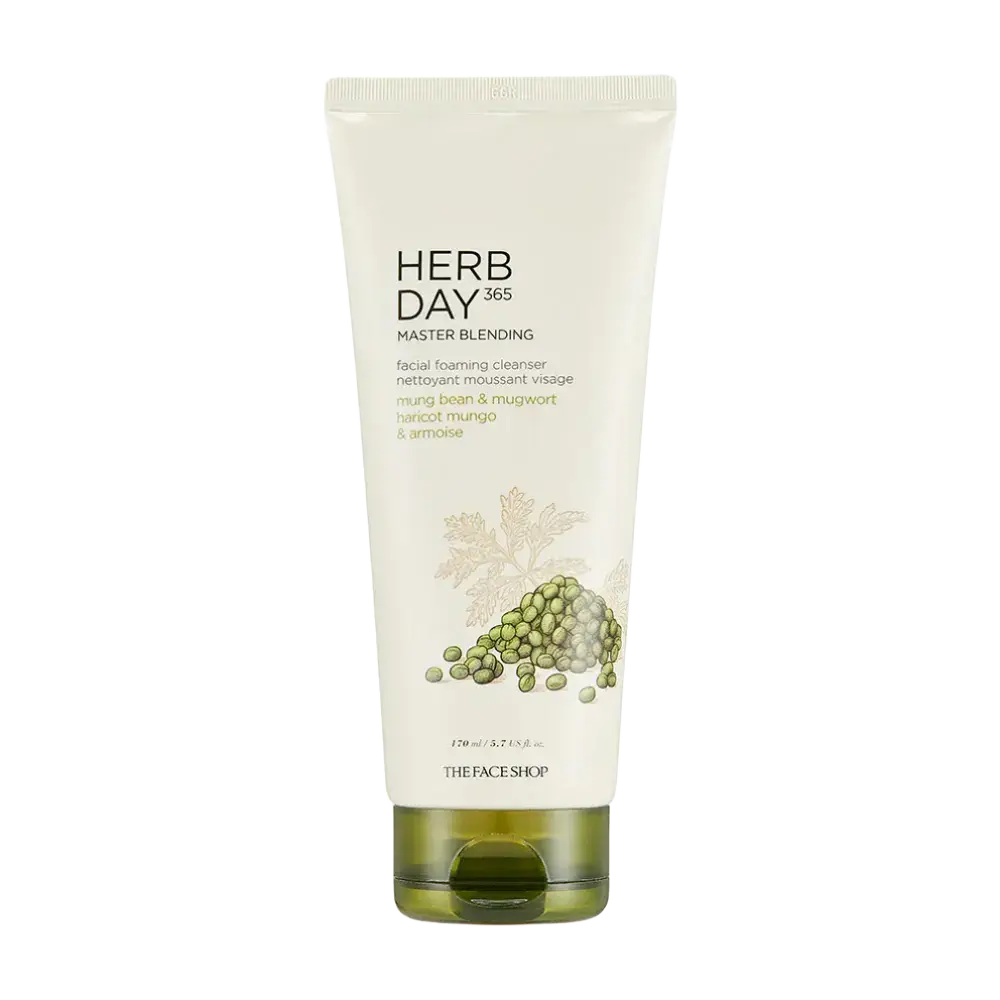 The Face Shop Herb Day 365 Master Blending Foaming Cleanser Mungbean & Mugwort