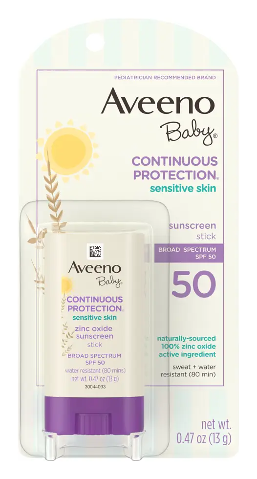 Aveeno Baby Continuous Protection Sensitive Skin Face Stick with Broad Spectrum SPF 50