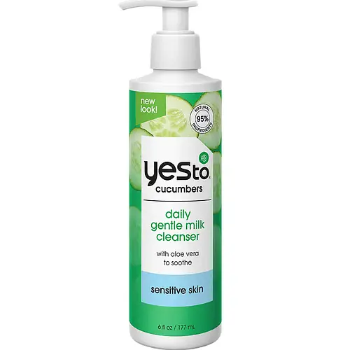 Yes To cucumbers daily gentle milk cleanser with aloe vera to soothe sensitive skin