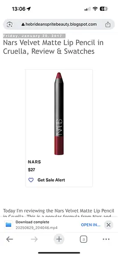 NARS Cosmetics Velvet Matte Lip Pencil Cruella