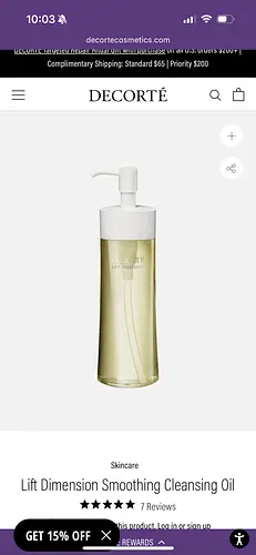 Decorte Lift Dimension Smoothing Cleansing Oil