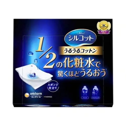 Unicharm Silcot Uruuru Sponge Facial Cotton
