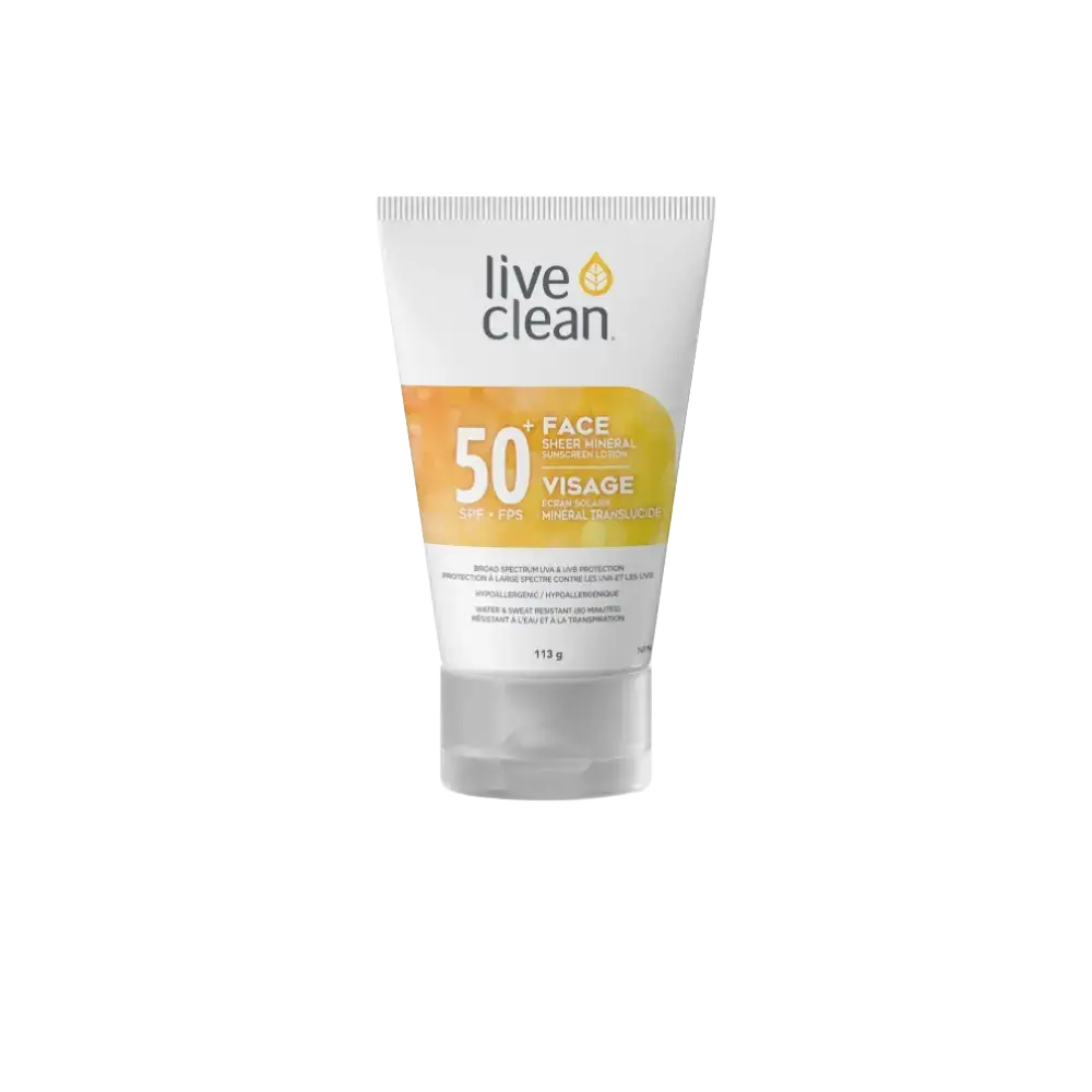 Live Clean Face Sheer Mineral Sunscreen Lotion SPF 50+